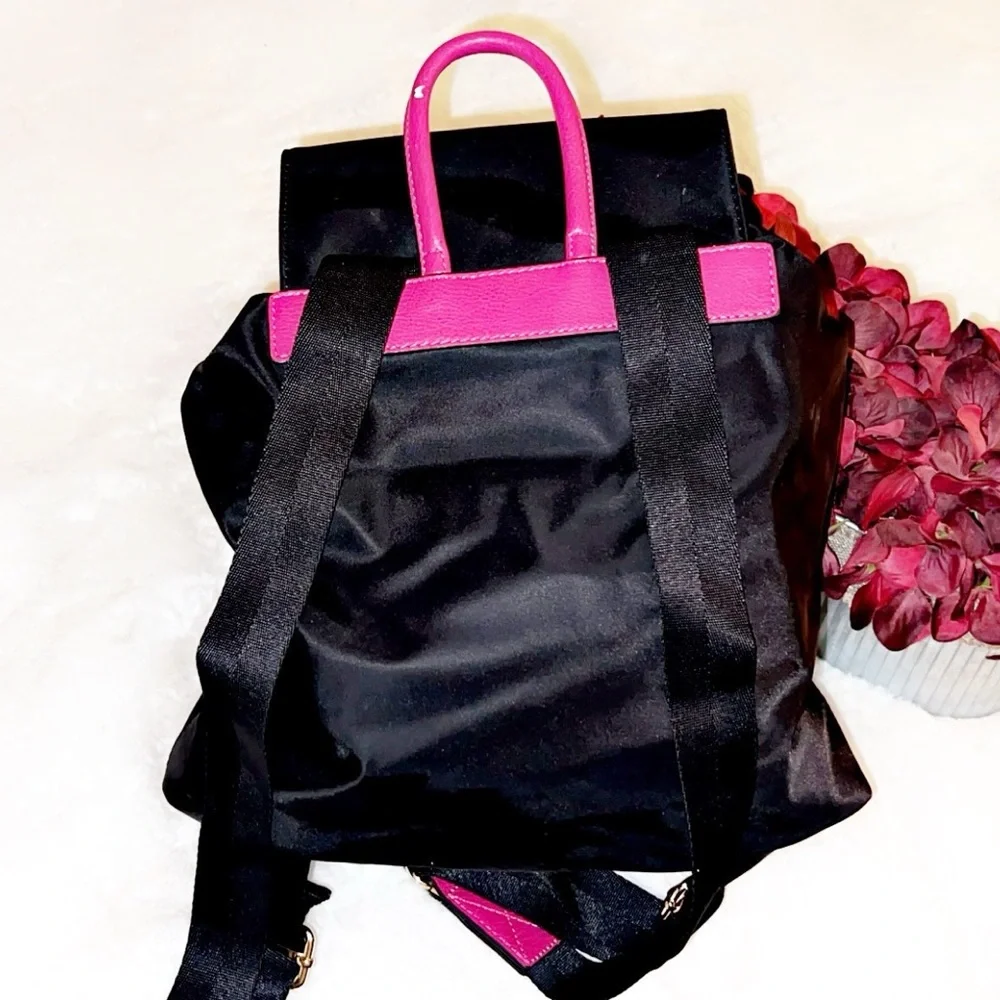 NEIMAN MARCUS Nylon and Pink Backpack